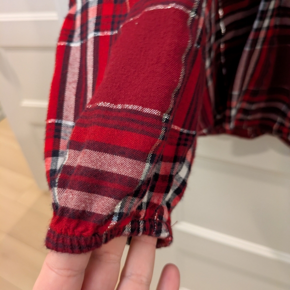 Lane Bryant Women's Red Plaid Wrap Top - Picture 3 of 11